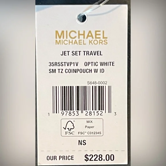 NWT Michael Kors White Card Holder - Picture 2 of 3